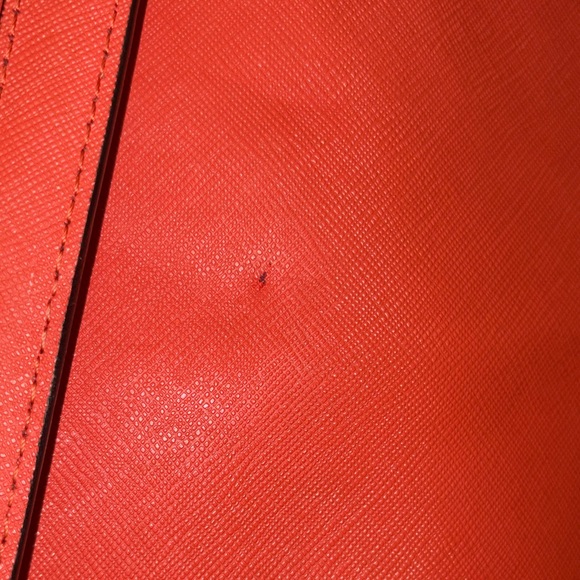 Calvin Klein Orange Saffiano Leather Tote Bag - Picture 12 of 16